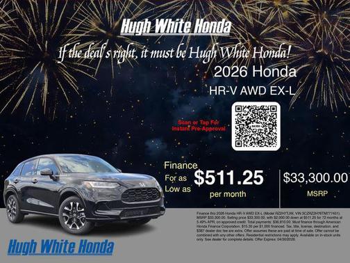 Deep Ocean Pearl 2026 Honda HR-V EX-L