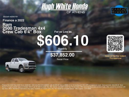 2022 RAM 2500 Tradesman Crew Cab 4x4 6'4' Box