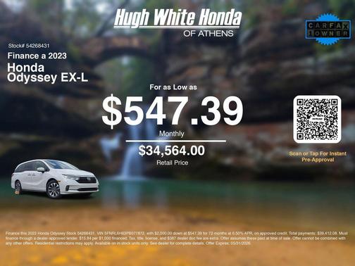 Platinum White Pearl 2023 Honda Odyssey EX-L