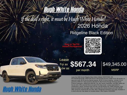Platinum White Pearl 2026 Honda Ridgeline Black