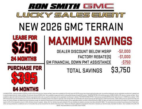 Summit White 2026 GMC Terrain FWD Elevation