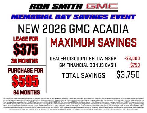 Glacier White 2026 GMC Acadia AT4