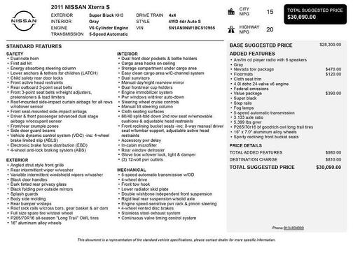 2011 Nissan Xterra S