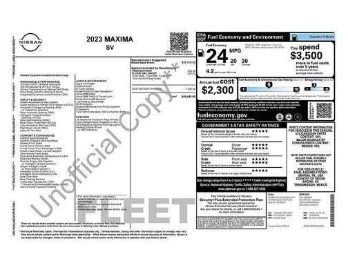 2023 Nissan Maxima SV Xtronic CVT