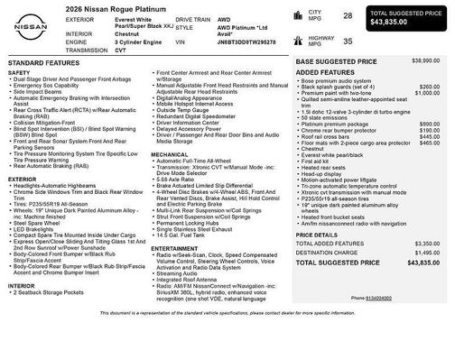 2026 Nissan Rogue Platinum
