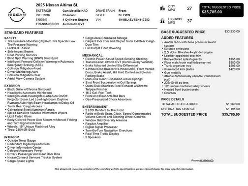 2025 Nissan Altima SL FWD