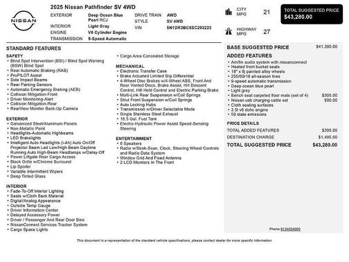 2025 Nissan Pathfinder SV 4WD