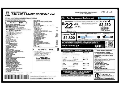 Bright White Clearcoat 2018 RAM 1500 Laramie