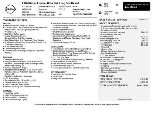 2026 Nissan Frontier SV