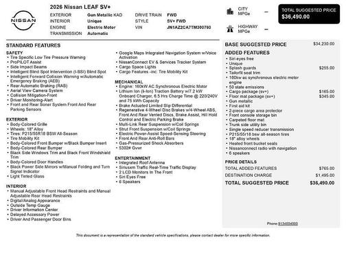 2026 Nissan Leaf SV+