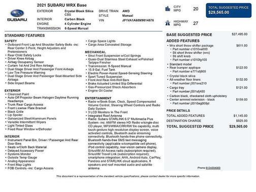 2021 Subaru WRX Base