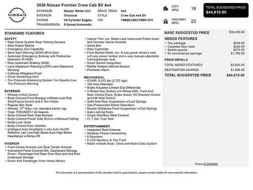 2026 Nissan Frontier SV