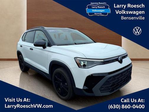 Pure White 2025 Volkswagen Taos SE Black