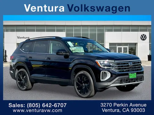 Deep Black Pearl 2026 Volkswagen Atlas 2.0T SE w/Technology