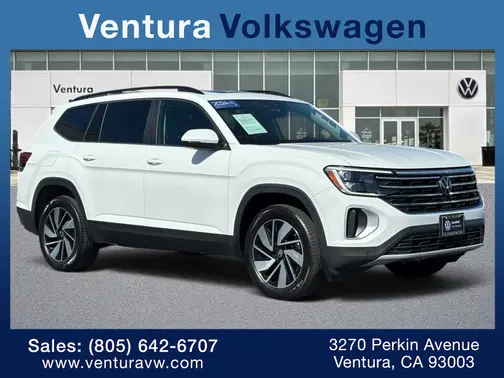 Pure White 2024 Volkswagen Atlas 2.0T SE w/Technology