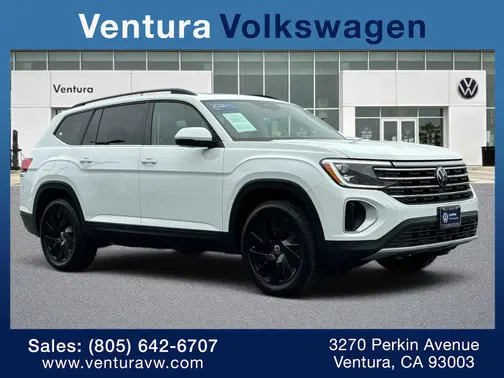 Pure White 2024 Volkswagen Atlas 2.0T SE w/Technology
