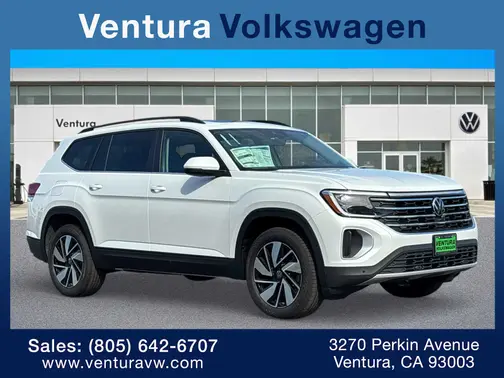 Opal White Pearl 2026 Volkswagen Atlas 2.0T SE w/Technology