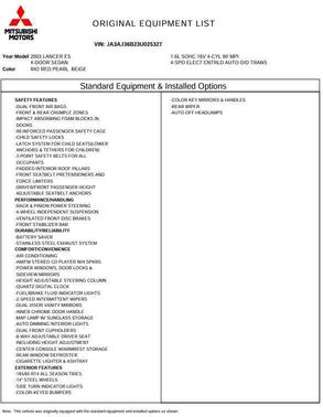 2003 Mitsubishi Lancer ES