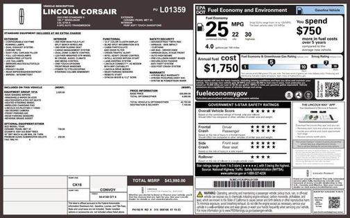 2023 Lincoln Corsair Standard