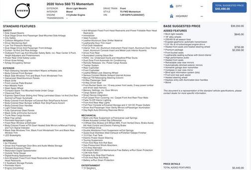 Gray 2020 Volvo S60 T5 Momentum