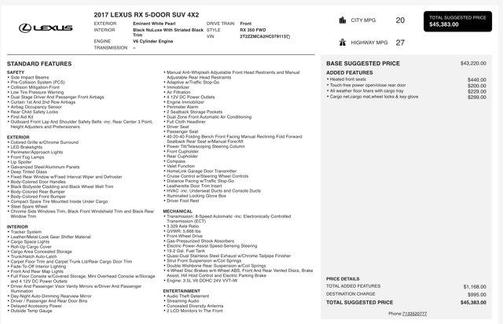 2017 Lexus RX 350 Base