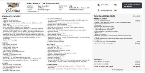 2016 Cadillac CT6 3.0L Twin Turbo Platinum
