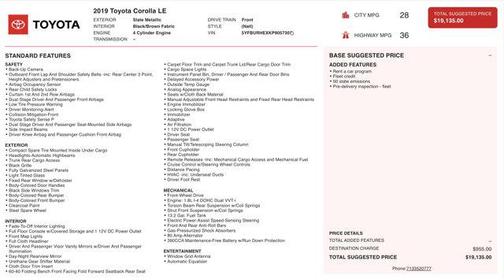 2019 Toyota Corolla LE