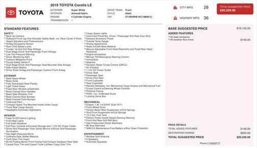 2019 Toyota Corolla LE