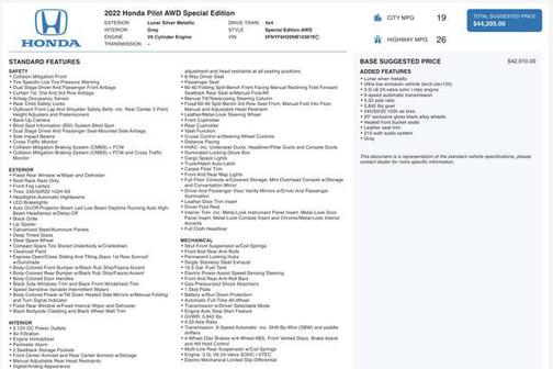 2022 Honda Pilot AWD Special Edition