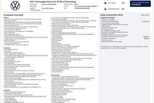 2021 Volkswagen Atlas 3.6L SE w/Technology