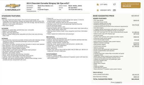 2014 Chevrolet Corvette Stingray Base