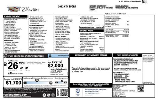 2022 Cadillac CT4 Sport