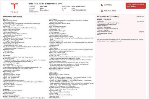 2022 Tesla Model 3 Standard Range