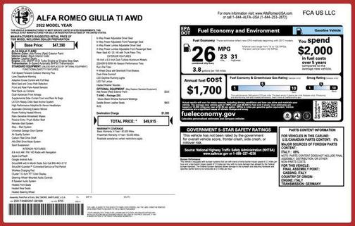 2022 Alfa Romeo Giulia Ti