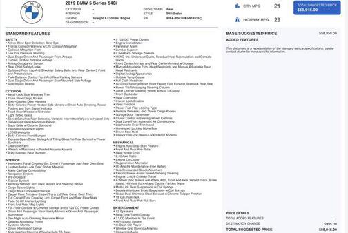 2019 BMW 540 540i