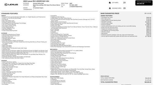 2022 Lexus RX 450h Base