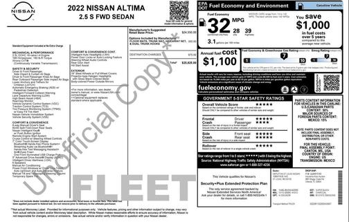 Super Black 2022 Nissan Altima S FWD