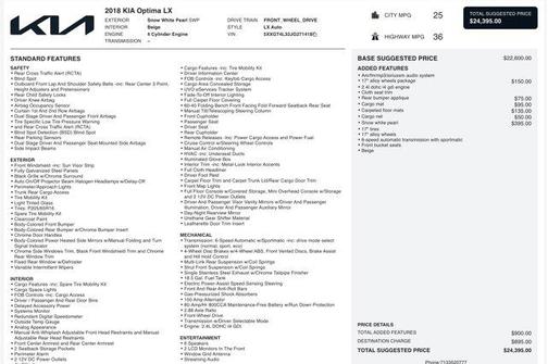 Snow White Pearl 2018 Kia Optima LX