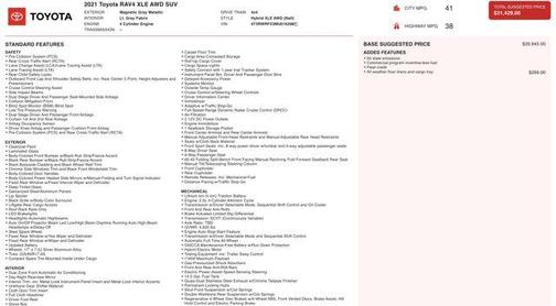 2021 Toyota RAV4 Hybrid XLE