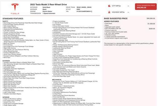 2022 Tesla Model 3 Standard Range