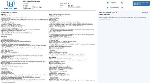 2019 Honda Pilot Elite