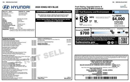 2020 Hyundai IONIQ Hybrid Blue