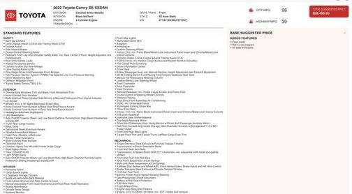 2022 Toyota Camry SE