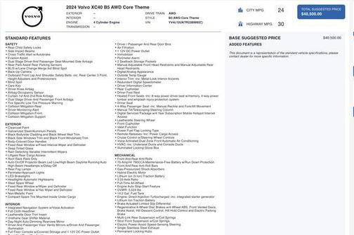 2024 Volvo XC40 B5 Core Bright Theme