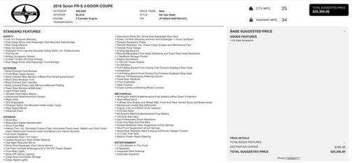 2016 Scion FR-S Base