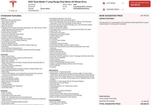 2025 Tesla Model Y Long Range Dual Motor All-Wheel Drive