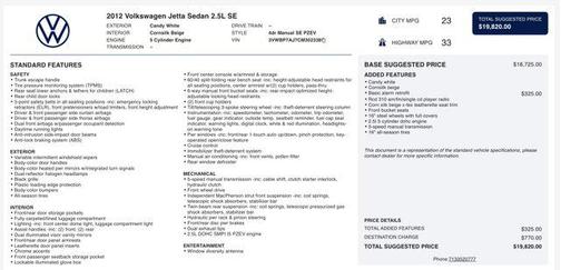 2012 Volkswagen Jetta SE