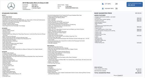 2019 Mercedes-Benz A-Class A 220
