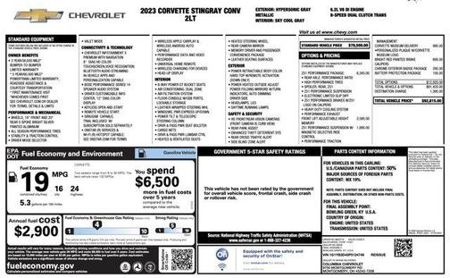 2023 Chevrolet Corvette Stingray w/2LT