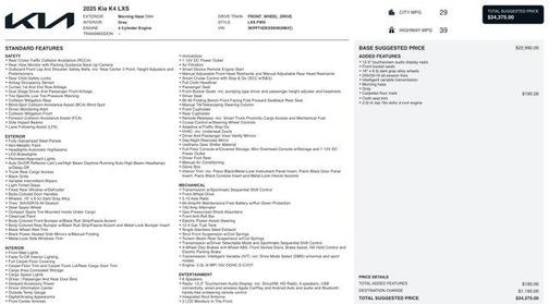 2025 Kia K4 LXS